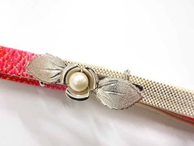  未使用品　パール帯留め　佐賀錦帯締めセット